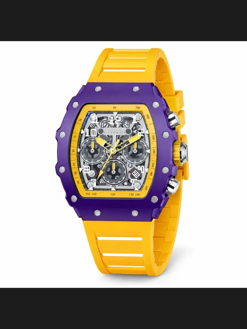 Invicta Racing LA Nitro Mens Purple & Yellow Watch 43mm